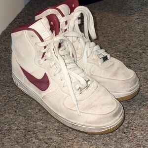 Nike Air White and Maroon High-tops